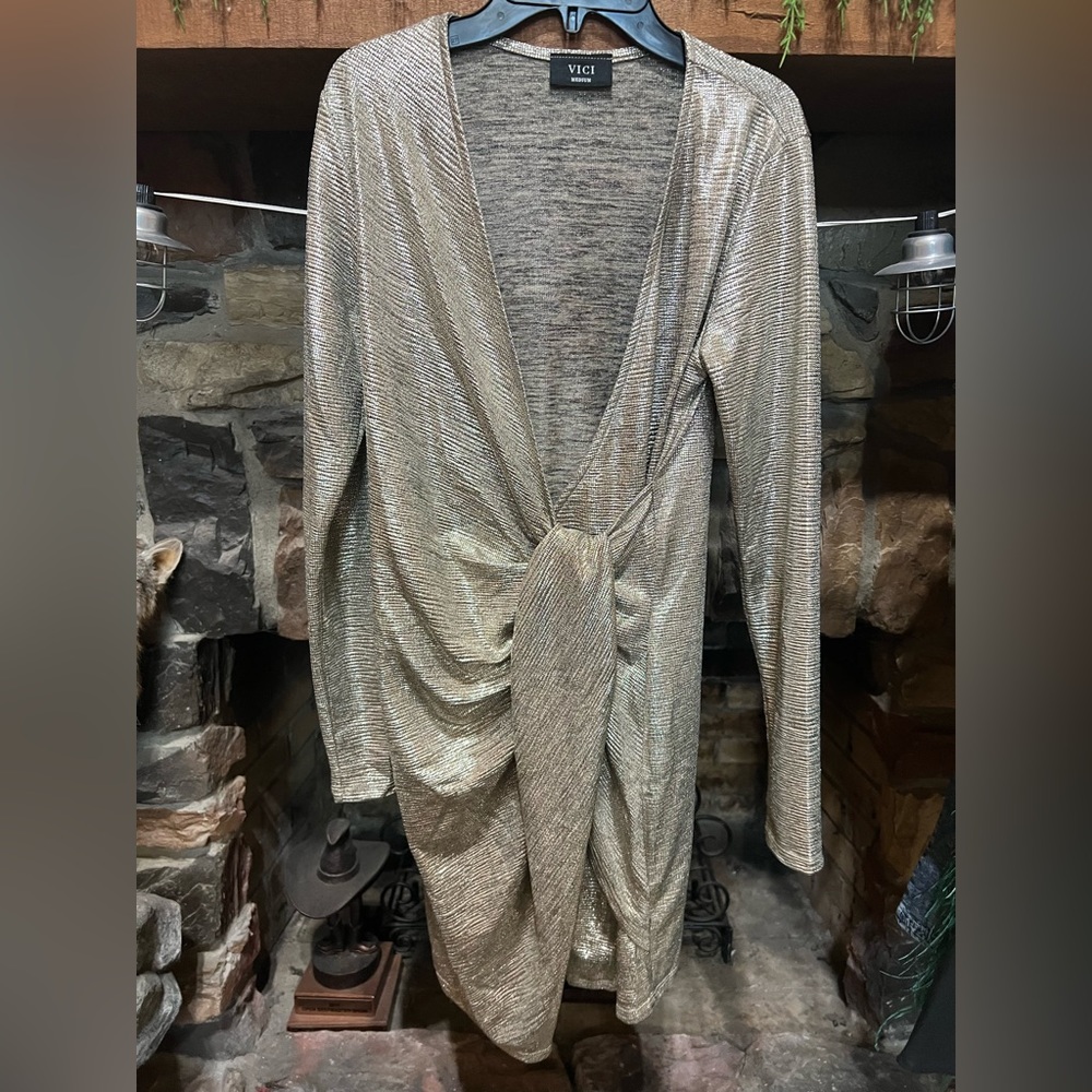 Light gold metallic dress